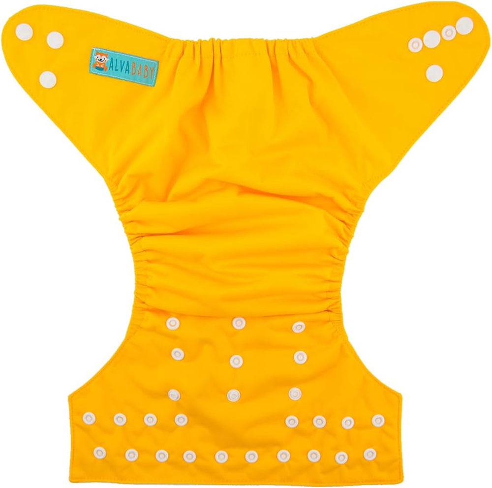B01A Alvababy- pañal regular de tela lavable y reutilizable, ajustables de 3-15kg, incluye inserto