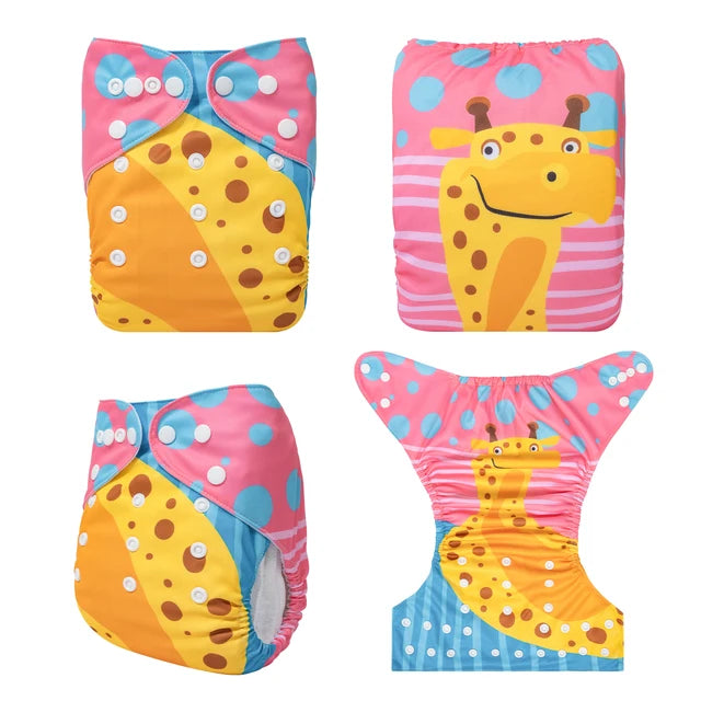 YDP204A Alvababy- pañal regular de tela lavable y reutilizable, ajustables de 3-15kg, incluye inserto