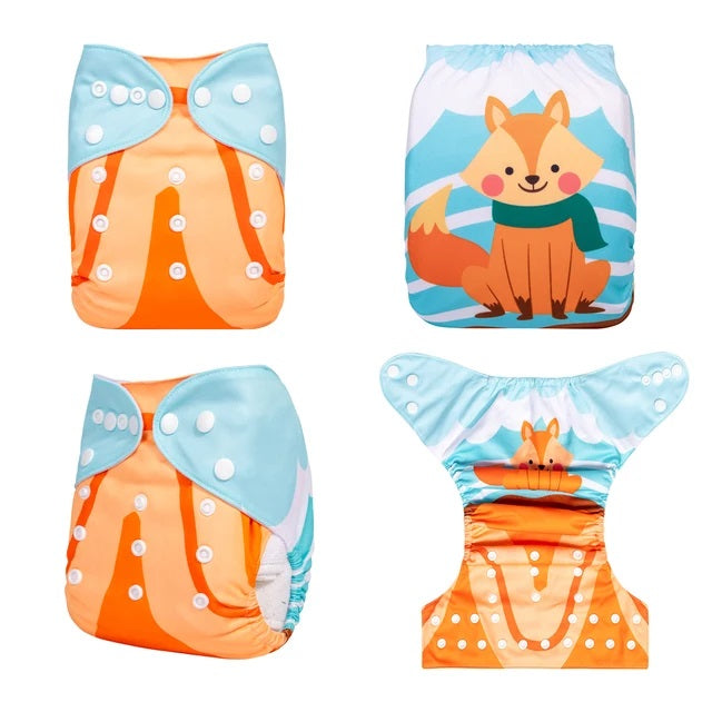 YDP228A Alvababy- pañal regular de tela lavable y reutilizable, ajustables de 3-15kg, incluye inserto