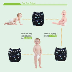 YD48A Alvababy- pañal regular de tela lavable y reutilizable, ajustables de 3-15kg, incluye inserto