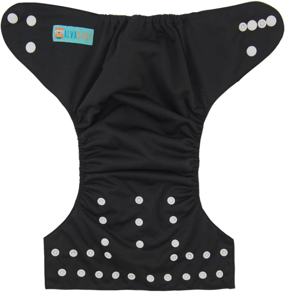 B26A Alvababy- pañal regular de tela lavable y reutilizable, ajustables de 3-15kg, incluye inserto