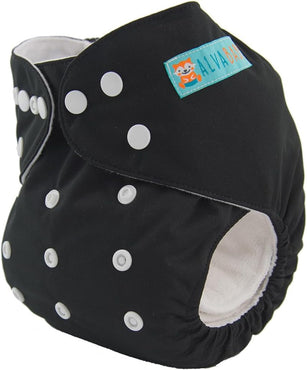 B26A Alvababy- pañal regular de tela lavable y reutilizable, ajustables de 3-15kg, incluye inserto