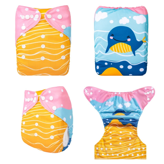 YDP211A Alvababy- pañal regular de tela lavable y reutilizable, ajustables de 3-15kg, incluye inserto