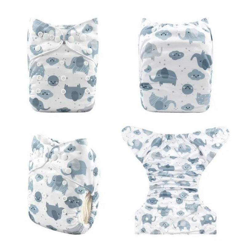 H396A Alvababy- pañal regular de tela lavable y reutilizable, ajustables de 3-15kg, incluye inserto