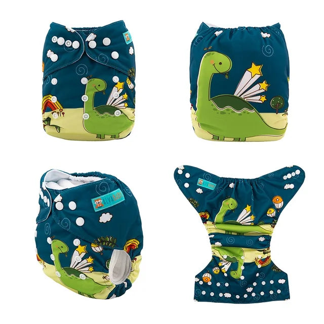 YD106A Alvababy- pañal regular de tela lavable y reutilizable, ajustables de 3-15kg, incluye inserto