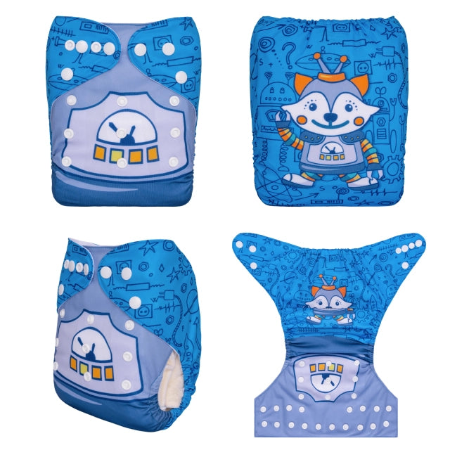 YDP197A Alvababy- pañal regular de tela lavable y reutilizable, ajustables de 3-15kg, incluye inserto