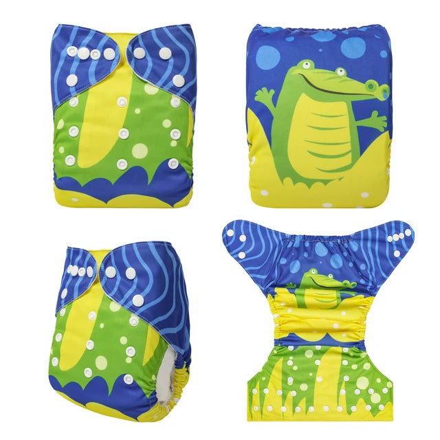 YDP203A Alvababy- pañal regular de tela lavable y reutilizable, ajustables de 3-15kg, incluye inserto