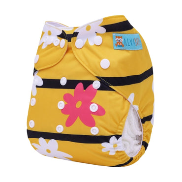 YDP246A Alvababy- pañal regular de tela lavable y reutilizable, ajustables de 3-15kg, incluye inserto