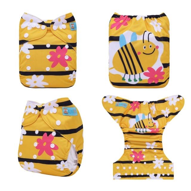 YDP246A Alvababy- pañal regular de tela lavable y reutilizable, ajustables de 3-15kg, incluye inserto