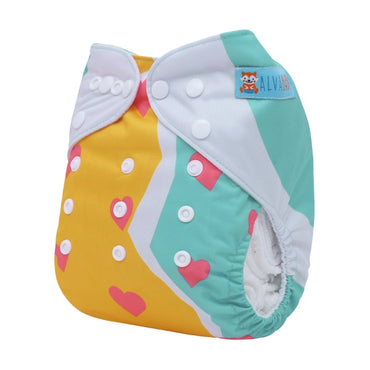 YDP247A Alvababy- pañal regular de tela lavable y reutilizable, ajustables de 3-15kg, incluye inserto