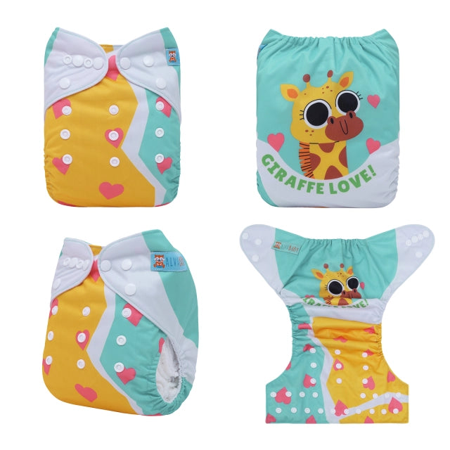 YDP247A Alvababy- pañal regular de tela lavable y reutilizable, ajustables de 3-15kg, incluye inserto