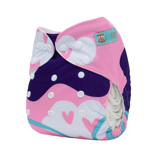 YDP248A Alvababy- pañal regular de tela lavable y reutilizable, ajustables de 3-15kg, incluye inserto