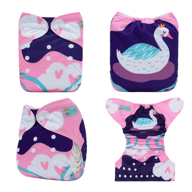 YDP248A Alvababy- pañal regular de tela lavable y reutilizable, ajustables de 3-15kg, incluye inserto