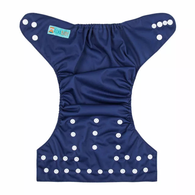 B35A Alvababy- pañal regular de tela lavable y reutilizable, ajustables de 3-15kg, incluye inserto