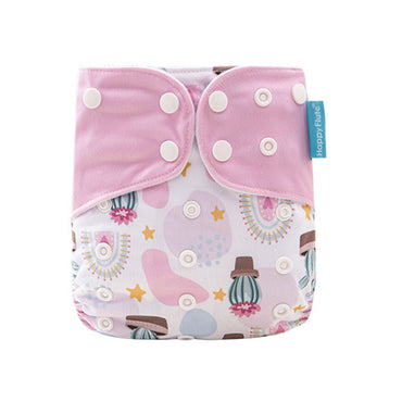 BK44-1 Happy Flute- pañal regular de tela lavable y reutilizable para niños y niñas, pañales ajustables de 3-15kg, incluye inserto