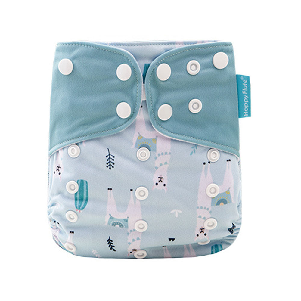 BK44-4 Happy Flute- pañal regular de tela lavable y reutilizable para niños y niñas, pañales ajustables de 3-15kg, incluye inserto