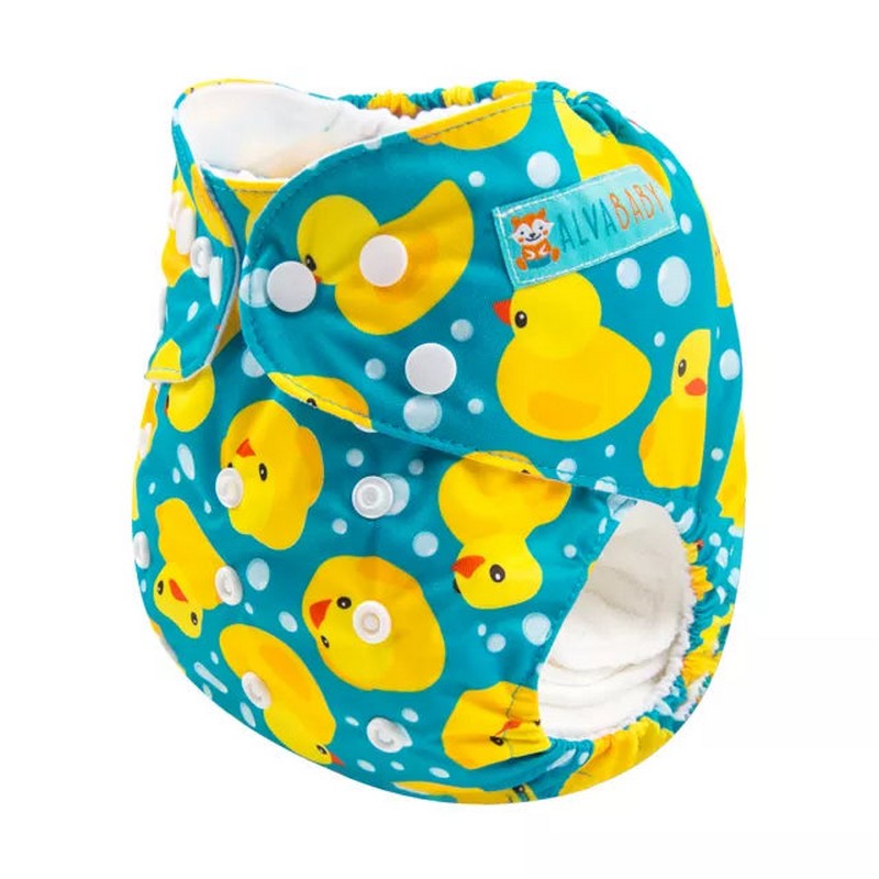 H114A Alvababy- pañal regular de tela lavable y reutilizable, ajustables de 3-15kg, incluye inserto