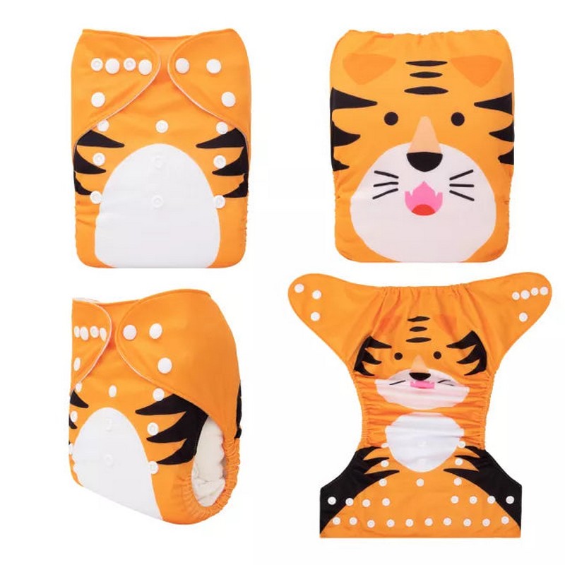 YDP163A Alvababy- pañal regular de tela lavable y reutilizable, ajustables de 3-15kg, incluye inserto